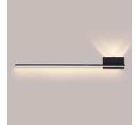 ZVALIEVYE Applique Murale Linéaire À Led, Lampe Murale Moderne À Longue Bande, Applique Murale Minimaliste, Luminaire Mural Pour Salon, Chambre À Coucher, Chevet, Lave-Mur Intérieur/Noir3000K/120 Cm