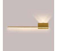 ZVALIEVYE Applique Murale Linéaire À Led, Lampe Murale Moderne À Longue Bande, Applique Murale Minimaliste, Luminaire Mural Pour Salon, Chambre À Coucher, Chevet, Lave-Mur Intérieur/Or 3000K/60 Cm