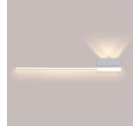 ZVALIEVYE Applique Murale Linéaire À Led, Lampe Murale Moderne À Longue Bande, Applique Murale Minimaliste, Luminaire Mural Pour Salon, Chambre À Coucher, Chevet, Lave-Mur Intérieur/Blanc 3000K/80Cm