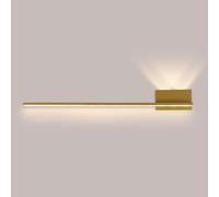 ZVALIEVYE Applique Murale Linéaire À Led, Lampe Murale Moderne À Longue Bande, Applique Murale Minimaliste, Luminaire Mural Pour Salon, Chambre À Coucher, Chevet, Lave-Mur Intérieur/Or 3000K/100 Cm
