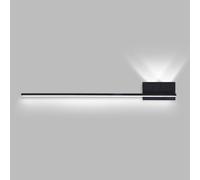 ZVALIEVYE Applique Murale Linéaire À Led, Lampe Murale Moderne À Longue Bande, Applique Murale Minimaliste, Luminaire Mural Pour Salon, Chambre À Coucher, Chevet, Lave-Mur Intérieur/Noir6000K/100 Cm
