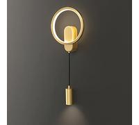 ZVALIEVYE Applique Murale Minimaliste Tout En Cuivre, Applique Murale de Fond de Salon Moderne Et Simple, Applique Murale À Led, Applique Murale Suspendue de Chevet de Chambre À Coucher, Lumières Déco