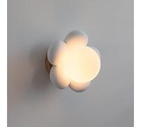 ZVALIEVYE Applique Murale Nordique En Verre Avec Globe, Luminaire Mural En Forme de Fleur Pour Chambre D'Enfant G9, Lampes Murales de Dessin Animé Féerique Pour Chambre de Fille/Blanc
