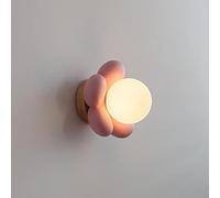 ZVALIEVYE Applique Murale Nordique En Verre Avec Globe, Luminaire Mural En Forme de Fleur Pour Chambre D'Enfant G9, Lampes Murales de Dessin Animé Féerique Pour Chambre de Fille/Rose
