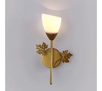 ZVALIEVYE Applique Murale Postmoderne En Fer Forgé, Luminaires Muraux À Led À Tête Simple Et Double Pour Chambre À Coucher, Appliques Murales Pour Couloir, Allée, Escalier/Tête Simple En Or