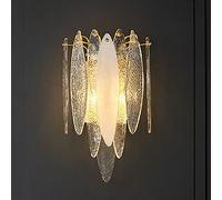 ZVALIEVYE Appliques Murales de Luxe Modernes En Verre Bleu Ciel, Appliques Murales Pour Couloir, Chambre À Coucher, Chevet, Salon, Arrière-Plan, Luminaires Muraux, Lumière Tricolore, E14, Lumière Déco