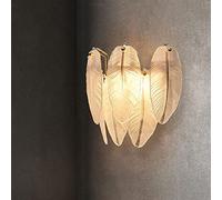 ZVALIEVYE Appliques Murales En Plumes de Verre, Applique Murale de Luxe À Lumière Française, Applique Murale Led À Intensité Variable Pour Chambre À Coucher, Applique Murale Décorative Pour Salon/Lumi
