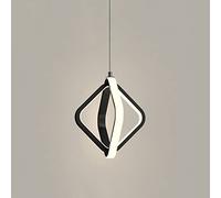 ZVALIEVYE Lustre Suspendu Carré À Led Pour Cuisine, Luminaire de Table À Manger Moderne À Suspendre 18 W, Lampes de Chevet À Tête Unique Pour Chambre À Coucher/D-3000K/Noir3000K
