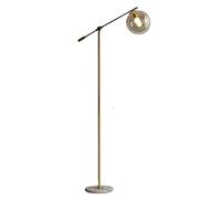 ZVALIEVYE Standing Tall Lamps Adjustable Arm Floor Lamp Iron Standing Lamp With Glass Lampshade Marble Base Floor Lamps Bedroom Living Room Reading Light/Transparent Lampshade/25 * 160Cm