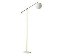 ZVALIEVYE Standing Tall Lamps Adjustable Arm Floor Lamp Iron Standing Lamp With Glass Lampshade Marble Base Floor Lamps Bedroom Living Room Reading Light/White Lampshade/25 * 160Cm
