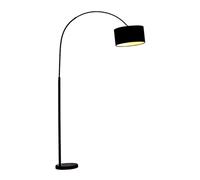 ZVALIEVYE Standing Tall Lamps Adjustable Iron Floor Lamp Fabric Lampshade Long Arm Fishing Floor Light Living Room Bedroom Marble Base Standing Light Reading Light/Aablack/Remote Control