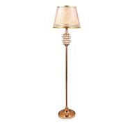 ZVALIEVYE Standing Tall Lamps European Metal Floor Lamp Crystal Glass Lamp Body And Printed Fabric Lampshade Floor Light For Living Room Reading Light/Remote Control Switch/39 * 156Cm