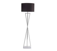 ZVALIEVYE Standing Tall Lamps Iron Floor Lamp Fabric Lampshade Standing Reading Lamp Floor Light For Living Rooms Bedroom Office Standing Lamp Reading Light/White+Black/45 * 157Cm
