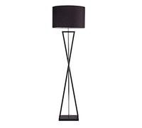 ZVALIEVYE Standing Tall Lamps Iron Floor Lamp Fabric Lampshade Standing Reading Lamp Floor Light For Living Rooms Bedroom Office Standing Lamp Reading Light/Siyah/45 * 157Cm