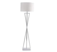 ZVALIEVYE Standing Tall Lamps Iron Floor Lamp Fabric Lampshade Standing Reading Lamp Floor Light For Living Rooms Bedroom Office Standing Lamp Reading Light/White/45 * 157Cm