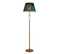 ZVALIEVYE Standing Tall Lamps Metal Floor Lamp Crystal Floor Light Fabric Lampshade Standing Lamp Reading Lamp For Living Room Office And Bedroom Reading Light
