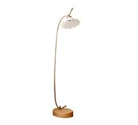ZVALIEVYE Standing Tall Lamps Retro Iron Floor Lamp Glass Lampshade Standing Lamp Solid Wood Base Floor Light For Living Room Bedroom Study Room Office Reading Light