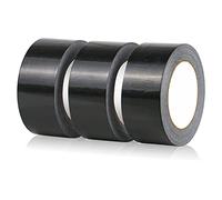 ZVANI Lot de 3 rouleaux de ruban adhésif pour conduit - 50 mm x 45 m - Noir mat - Très résistant, multi-usage, qualité professionnelle