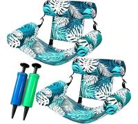 ZVD 2PC Bouée Piscine Matelas Piscine Géant - Hamac De 4 en 1 pour Adultes Et Enfantses, Fauteuil Flottant avec Dossiers Confort, Pompe à Air Incluse, 76x40,5x61cm (Vert)