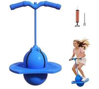 ZVD Ballon Sauteur, Ballon d'Équilibre et Coordination Élastique Antidérapant avec Poignée et Pompe de Gonflage, Jouet d’Extérieur pour Exercice et Entraînement (Bleu)