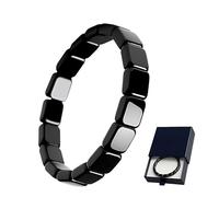 ZVD Bracelet en Hématite pour Homme avec Coffret Cadeau - Inspiré par les Généraux Romains et les Guerriers Vikings, Design Élégant, 19,5 cm, Élasticité (Noir-1PC)