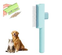 ZVD Brosse Chat Autonettoyante 2026 - Brosse Anti-Poils pour Chats Poils Longs et Courts, Élimination du Sous-Poil avec Bouton d’Éjection, Dents en Métal Longues et Courtes (Bleu)