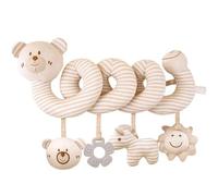 ZVD Jouet Poussette Bebe, Jouet de Poussette pour Bébé, Animaux en Peluche en Spirale Suspendus de Berceau, d'activité sensorielle éducative grinche,Spirale d'activité bébé (Ours)