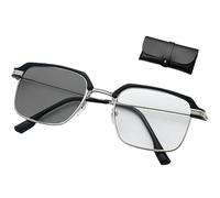 ZVD Lunettes de Lecture Ajustables Unisexe - Mise au Point Adaptative, Filtre Anti-Lumière Bleue, Confort pour Lecture et Écran, avec Étui de Rangement Offert (Argent - 1PC)