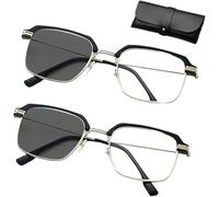 ZVD Lunettes de Lecture Ajustables Unisexe - Mise au Point Adaptative, Filtre Anti-Lumière Bleue, Confort pour Lecture et Écran, avec Étui de Rangement Offert (Or - 2PCS)
