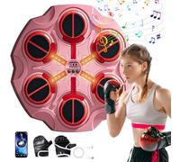 ZVD Machine à Boxe Musicale, 2024 Nouvelle Machine de Boxe Murale Intelligente -Bluetooth avec Gants de Boxe Adultes Enfants, 3 Le Mode de Vitesse et de Décompte (Rose)