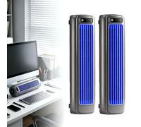 ZVD Mini Climatiseur Portable Rechargeable - Rafraîchisseur d’Air Silencieux à 3 Vitesses, Ventilateur de Bureau USB pour Chambre, Maison et Bureau (2 Pc, Gris)