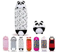 ZVD Sac de Couchage Enfant, Oreiller de Sac de Couchage 2 en 1, Sac De Couchage pour Animaux avec Coussin, 180 x 70 Cm (Panda)