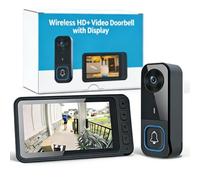 ZVD Sonnette sans Fil avec Caméra Extérieure Étanche IP65, Visiophone sans Fil Grande Portée 1000mAh, Interphone Video sans Fil 120m, Écran IPS 4.5 Pouces, Vision Nocturne Infrarouge (1PCS)