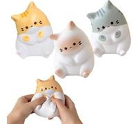 ZVD Squishy Chat Balle Anti-Stress Lot de 3 - Jouet Anti Stress en Silicone Souple, Balle Sensorielle Mignon en Forme de Chat pour Enfants et Adultes, Cadeau Relaxant (3PC)