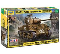Zvezda 3676 1:35 M4A3 (76) W Sherman Kit de construction en plastique à assembler, imitation détaillée, non laquée