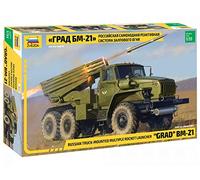 Zvezda 3655 - Lance-roquettes Russe Multiply Grad BM-21 - Maquette en Plastique échelle 1/35 429 pièces Longueur 21,6 cm