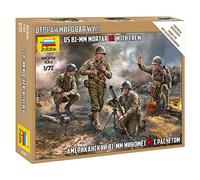Zvezda -6287-US 81 mm Mortar w/Crew, échelle 1/72, kit de modèle en plastique, ZS6287
