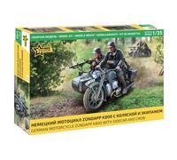 Maquette Moto German Motocycle Zündapp K800 With Sidecar And Crew |zvezda|3717|