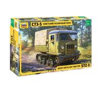 Zvezda 3663 1:35 Sov. STZ-5 Artellerie Traqueur - Kit de Modélisme en Plastique à Assembler - Réplique Détaillée Non Laquée