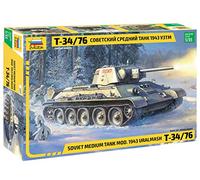 Zvezda ZS3689 Modèle Véhicule de Guerre en Plastique à Monter, T-34/76 Mod.1943 Uralmash, Échelle 1:35