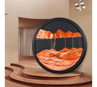 ZVfsdgSDFG art du sable, Décoration murale ronde en verre 3D effet sable, multicolore(L,44CM/17.3IN)
