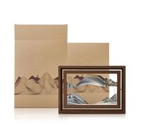 ZVfsdgSDFG art du sable, Sablier 3D représentant un paysage de sable des profondeurs marines(Black)
