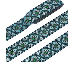 ZVfsdgSDFG Ruban brodé, Galons décoratifs Vintage en Jacquard tissé, Marron/Vert, la Couture(Green)