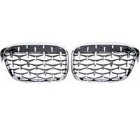 ZVFZGFGR Calandre Avant de Voiture Noir Brillant à Double lamelles, Accessoires de Voiture, calandre de radiateur pour BMW pour X1 F48 F49 2016 2017 2018 2019