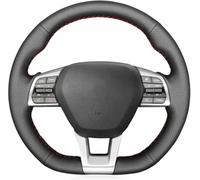 ZVFZGFGR - Housses de Volant Cousues pour Voiture, pour Hyundai Sonata 3-Spoke D Shape 2015-2019, Housse de Volant en Cuir Noir Cousue, protège-poignées