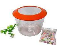 Zvire Goldfish Bol de démarrage doré avec Plante ornementale pour Aquarium - Kit de Gravier - Bleu ou Orange (Orange)