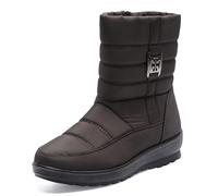 ZVJV Bottes de Neige Femme Chaussures Extérieur Antidérapant Bottes Hiver Fourrure Doublure Chaude Imperméable Confort