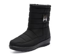 ZVJV Bottes de Neige Femme Chaussures Extérieur Antidérapant Bottes Hiver Fourrure Doublure Chaude Imperméable Confort