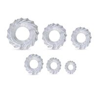 ZVKACT Cockring, 6 Pièces, 6 Tailles, Diamètre 1.1-2.5Cm, Transparent Texturé, Anneaux Péniens En Silicone