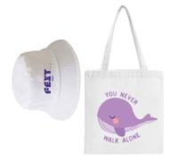 ZVKVLDE Ensembles Chapeau + Sacs En Toile Coffret Cadeau YouNeverWalkAlone Merch For Les Fans Hommes Femmes(WHITE)